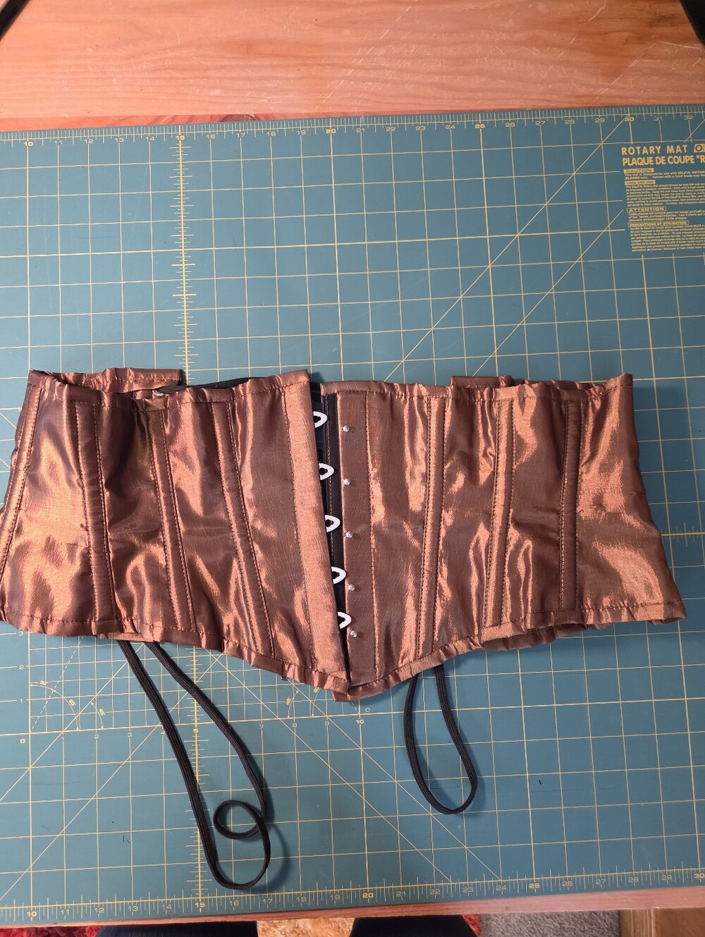 Copper Satin Waspie Waist Cincher Orchard Corset 30